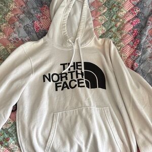 The North Face White Hoodie with Black Logo